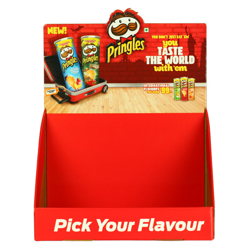 Pringles corrugated counter displays