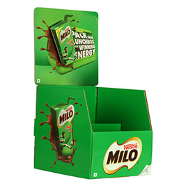 Nestle Milo corrugated counter displays